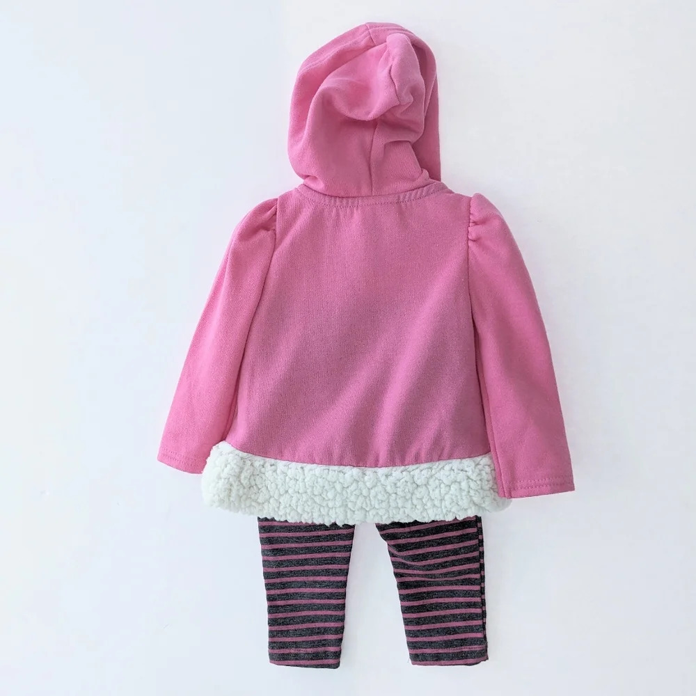 Nannette Kids 2PC Long Sleeve Hoodie Bunny Pant Set - Picture 2 of 7